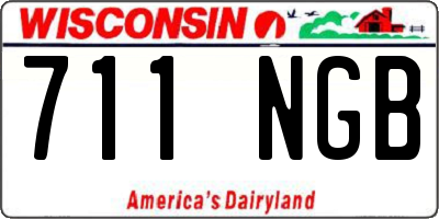 WI license plate 711NGB