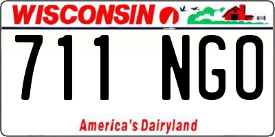 WI license plate 711NGO