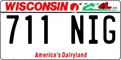 WI license plate 711NIG