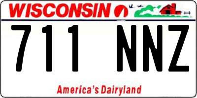 WI license plate 711NNZ
