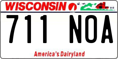 WI license plate 711NOA