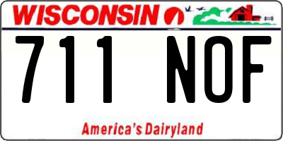 WI license plate 711NOF