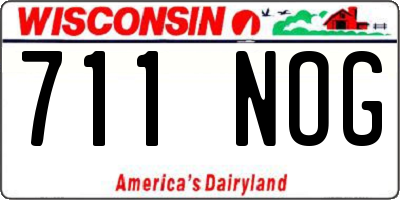WI license plate 711NOG