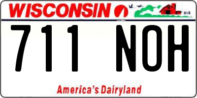 WI license plate 711NOH