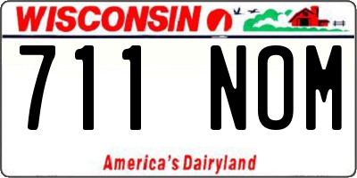 WI license plate 711NOM