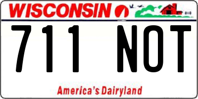 WI license plate 711NOT