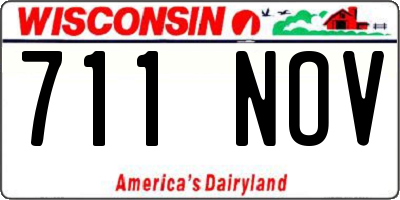 WI license plate 711NOV