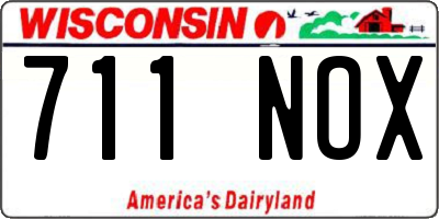 WI license plate 711NOX