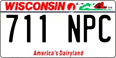 WI license plate 711NPC