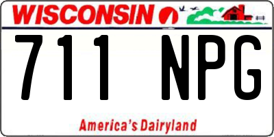 WI license plate 711NPG