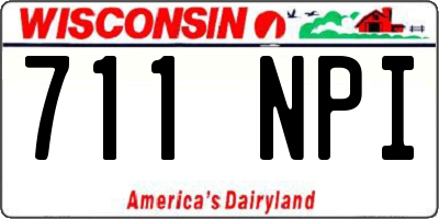 WI license plate 711NPI