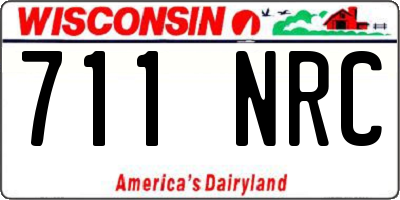 WI license plate 711NRC