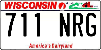 WI license plate 711NRG
