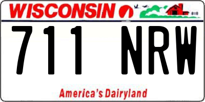 WI license plate 711NRW