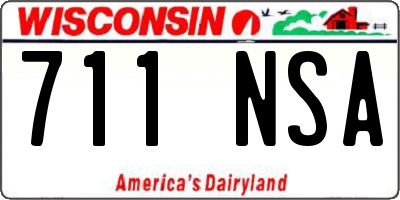 WI license plate 711NSA