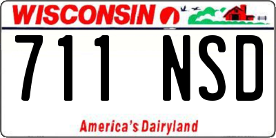 WI license plate 711NSD