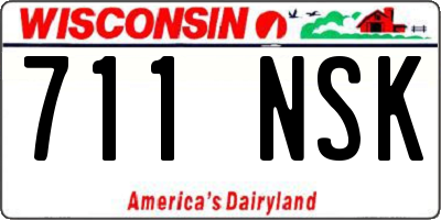 WI license plate 711NSK