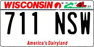 WI license plate 711NSW