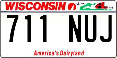 WI license plate 711NUJ