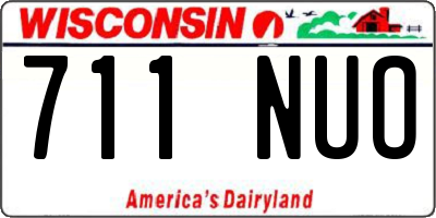 WI license plate 711NUO