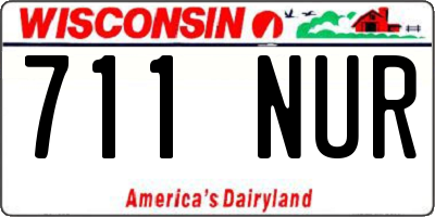 WI license plate 711NUR