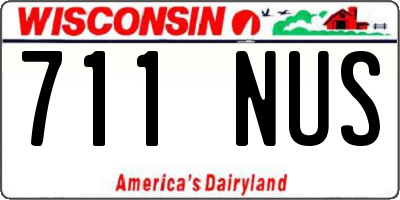 WI license plate 711NUS