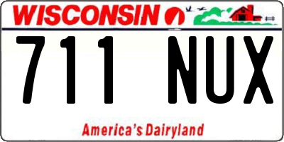 WI license plate 711NUX