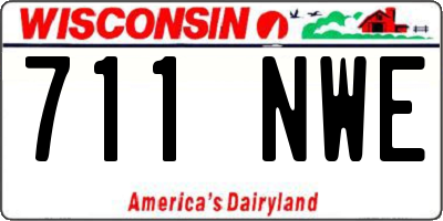 WI license plate 711NWE