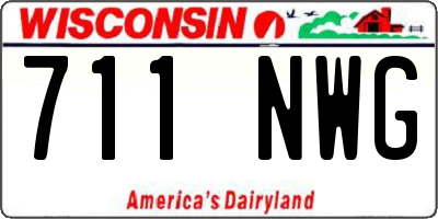 WI license plate 711NWG