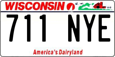 WI license plate 711NYE