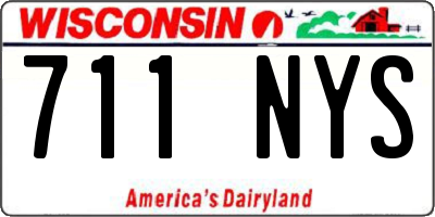 WI license plate 711NYS