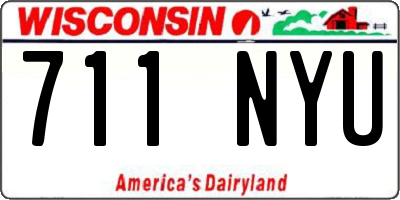 WI license plate 711NYU