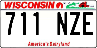 WI license plate 711NZE