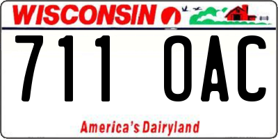 WI license plate 711OAC