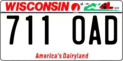 WI license plate 711OAD