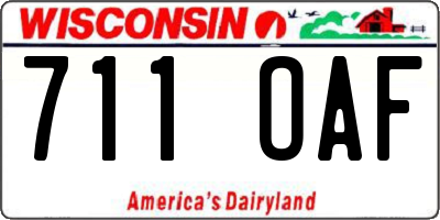 WI license plate 711OAF