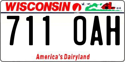 WI license plate 711OAH