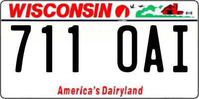 WI license plate 711OAI