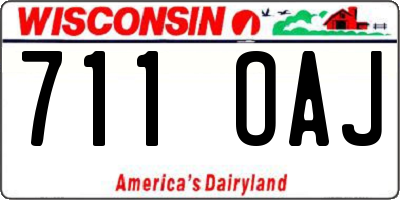 WI license plate 711OAJ