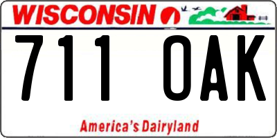 WI license plate 711OAK