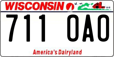 WI license plate 711OAO