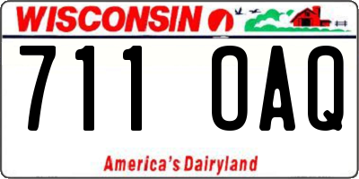 WI license plate 711OAQ