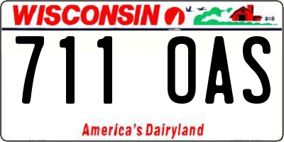 WI license plate 711OAS