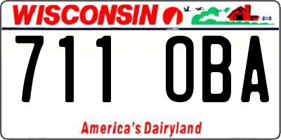 WI license plate 711OBA