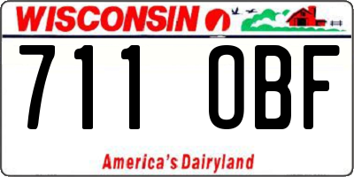 WI license plate 711OBF