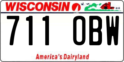 WI license plate 711OBW