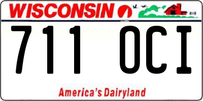 WI license plate 711OCI