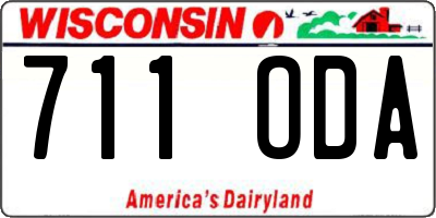 WI license plate 711ODA