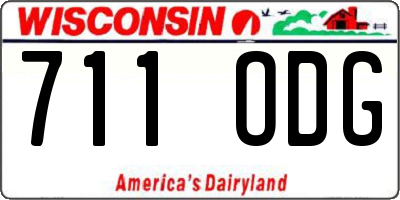 WI license plate 711ODG