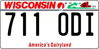 WI license plate 711ODI